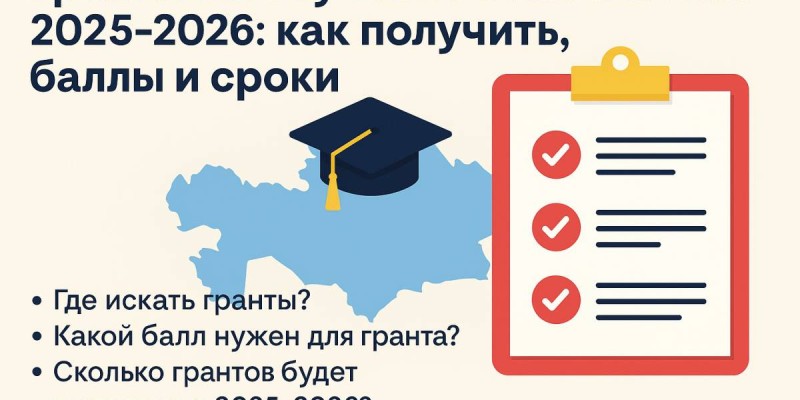 Гранты на обучение в Казахстане 2025-2026: как получить, баллы и сроки